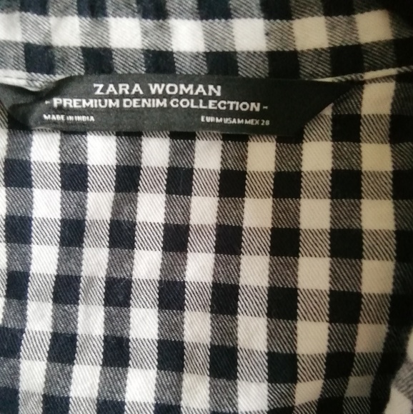 Zara black & white gingham flannel tunic/dress M - Picture 4 of 6